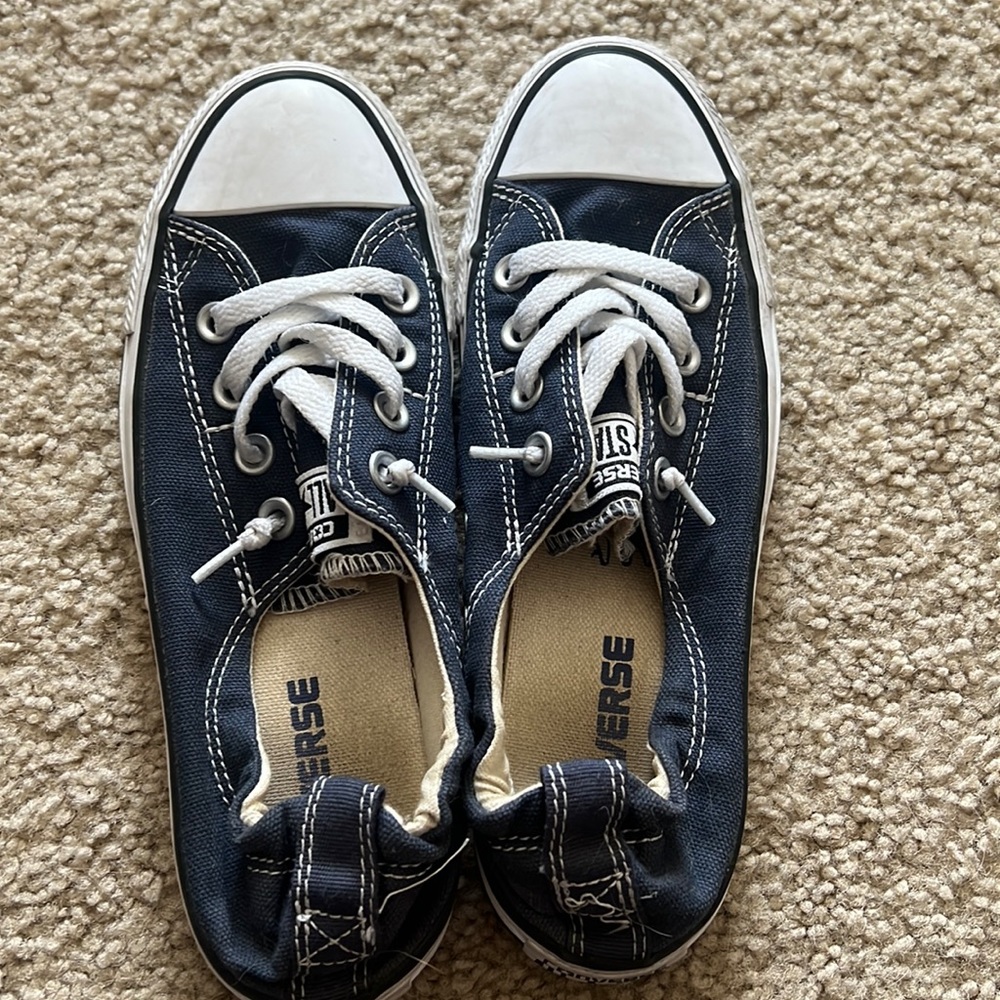 Converse- navy blue, slip on with elastic back, women’s size 6.5.